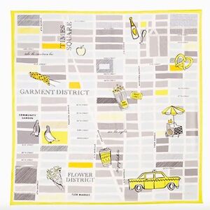 Kate Spade Taxi Square Scarf New York City 100% Silk NWT